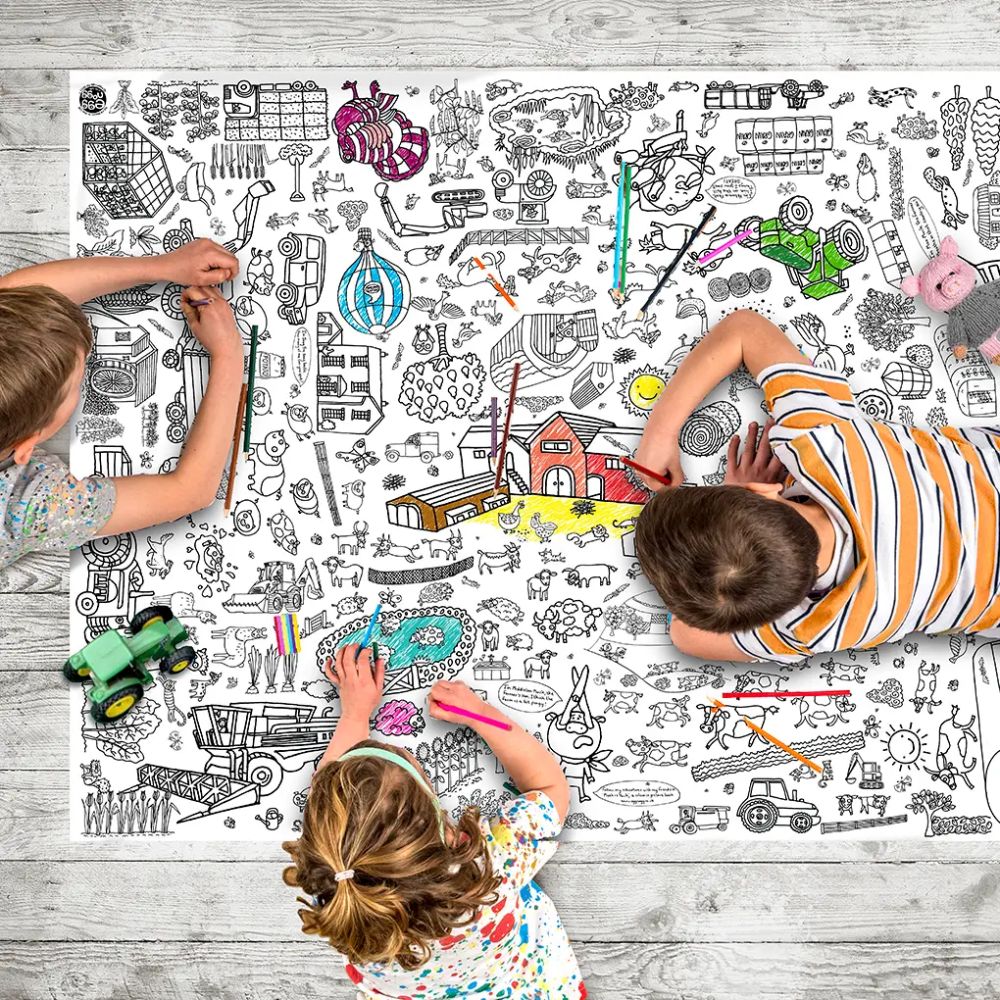 Countryside and Farm Giant Colouring Poster
