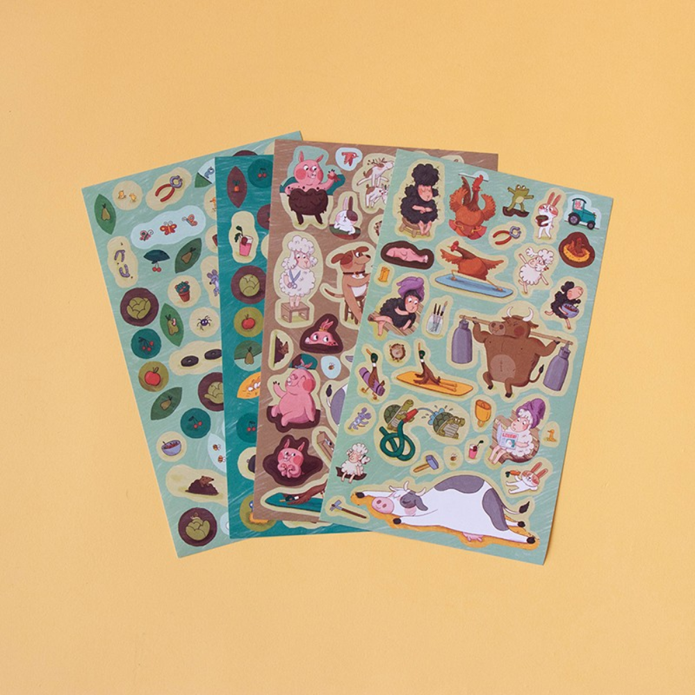 Farmtastic World Sticker Poster