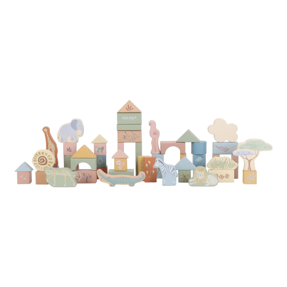 Wooden Building Blocks - Safari Friends