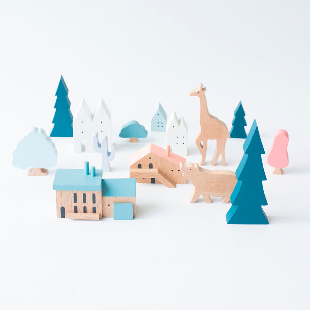 Little Town Wooden Set